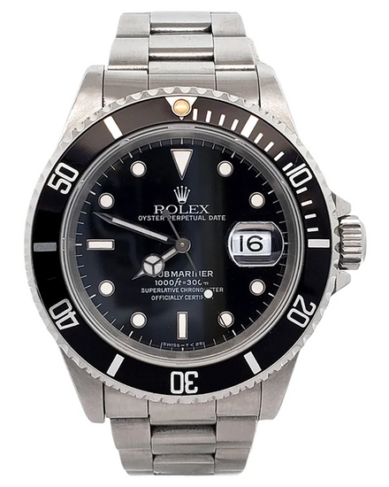 1993 Rolex Submariner Date 40MM Black Dial Oyster Bracelet (16610)