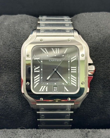 2026 Cartier Santos De Cartier 39.8MM Black Dial Steel Bracelet (WSSA0096)