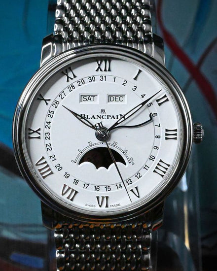 2018 Blancpain Villeret Quantième Complet 40MM White Dial Steel Bracelet (6654A-1127-MMB)