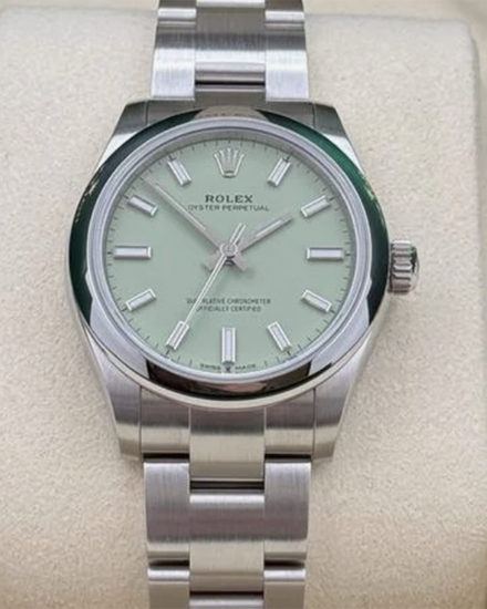 Rolex Oyster Perpetual 31MM Pistachio Dial Oyster Bracelet (277200)