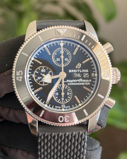 2023 Breitling Superocean Heritage II Chronograph 44MM Black Dial Rubber Strap (A13313121B1S1)