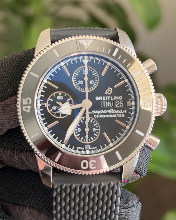 2023 Breitling Superocean Heritage II Chronograph 44MM Black Dial Rubber Strap (A13313121B1S1)