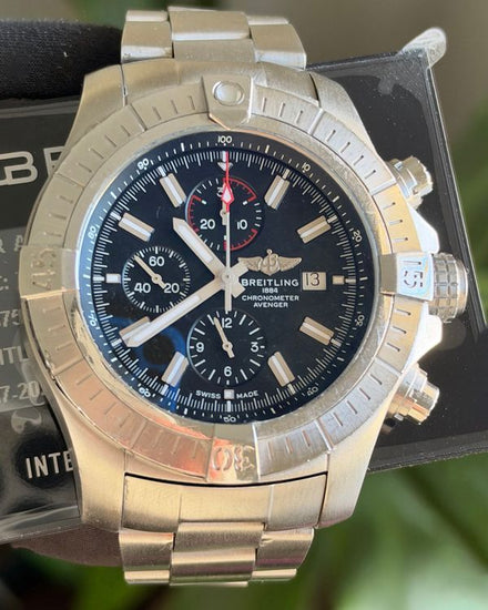 2020 Breitling Super Avenger 48MM Black Dial Steel Bracelet (A13375101B1A1)