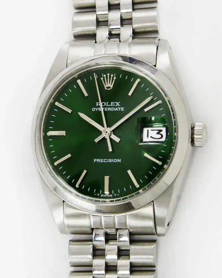 Rolex Oyster Precision Date 34MM Green Dial Aftermarket Jubilee Bracelet (6694)
