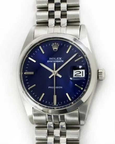 Rolex Oyster Precision Date 34MM Blue Dial Aftermarket Steel Bracelet (6694)