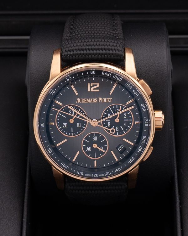 Audemars Piguet Code 11.59 41MM Grey "Smoked" Dial Textile Strap (26393NR.OO.A002KB.01)