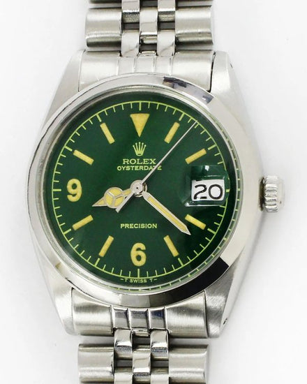 Rolex Oyster Precision Date 34MM Aftermarket Green Dial Aftermarket Jubilee Bracelet (6694)