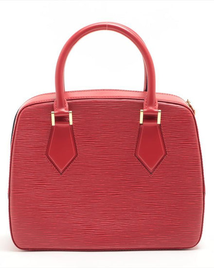 Louis Vuitton Bag Sablon Small Leather Red Gold Tone Hardware Leather Handles (Bag)