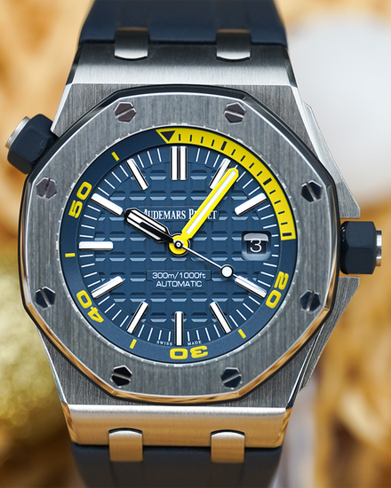 No Reserve - 2019 Audemars Piguet Royal Oak Offshore Diver 42MM Blue Dial Rubber Strap (15710ST.OO.A027CA.01)
