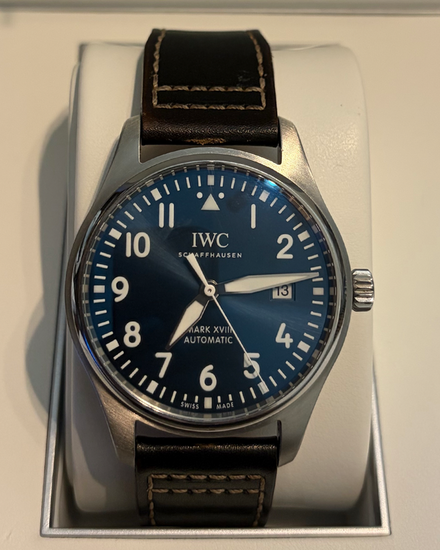 2019 IWC Schaffhausen Pilot Mark XVIII "Le Petit Prince" 40MM Blue Dial Leather Strap (IW327010)