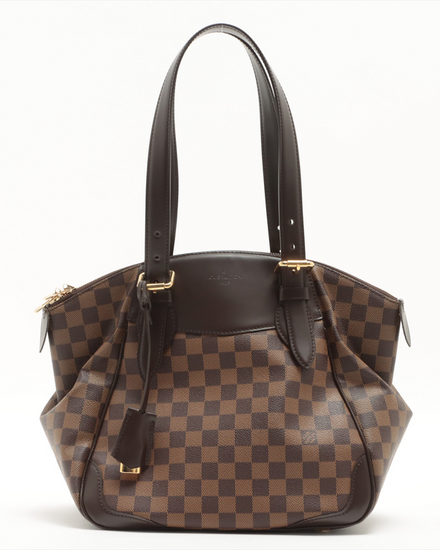 Louis Vuitton Damier Verona Brown Monogram Gold-Tone Hardware Leather Straps (Bag)