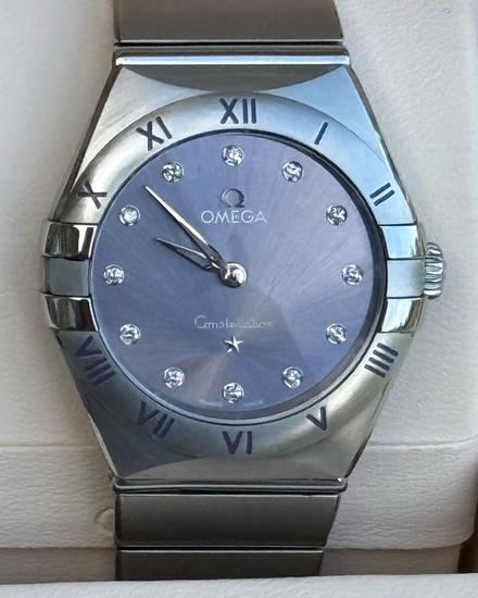 2022 Omega Constellation 28MM Quartz Purple "Patchoulli Blossom" Dial Steel Bracelet  (131.10.28.60.60.002)