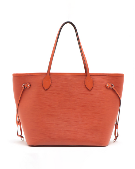 Louis Vuitton Neverfull Pochette Medium Epi Leather Silver-Tone Hardware Leather Strap (Bag)