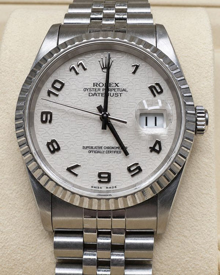 1996 Rolex Datejust 36MM White "Jubilee Motif" Dial Jubilee Bracelet (16220)