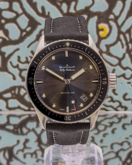 2020 Blancpain Fifty Fathoms 43MM Black Dial Textile Strap (5000-1110-B52A)