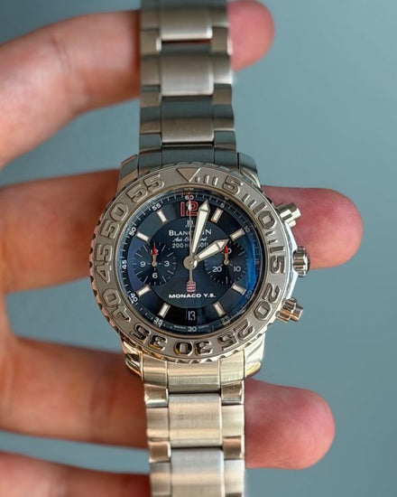 2006 Blancpain Air Command "Monaco Y. S." 40MM Blue Dial Steel Bracelet (2285F-1140M-71)