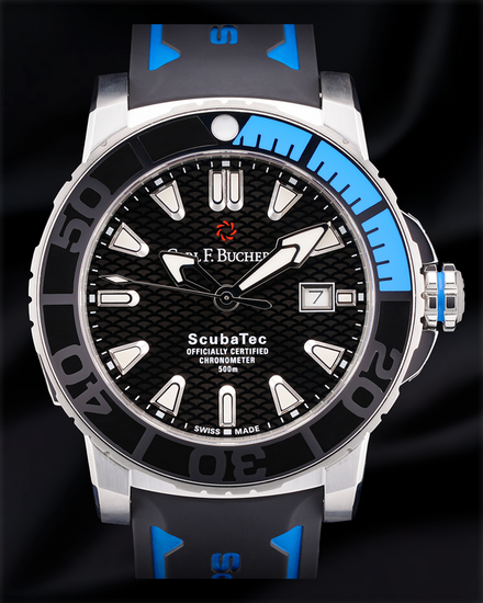 Carl F. Bucherer Patravi ScubaTec 44.6MM Black Dial Rubber Strap (00.10632.23.33.01)