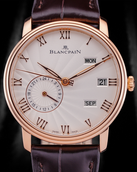 2025 Blancpain Villeret Quantième Annuel GMT 40MM Silver Dial Leather Strap (6670-3642-55B)