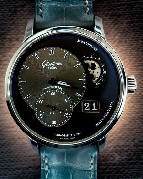 2021 Glashütte Original PanoMaticLunar 40MM Grey Dial Leather Strap (1-90-02-43-32-62)