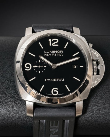 2015 Panerai Luminor Marina 1950 3 Days 44MM Black Dial Rubber Strap (PAM00312)
