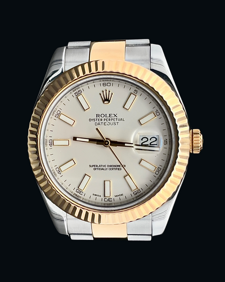 2013 Rolex Datejust II 41MM White Dial Two-Tone Oyster Bracelet (116333)