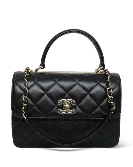 Chanel Bag Quilted Trendy CC Small Leather Gold-Tone Hardware Leather Strap (Bag)