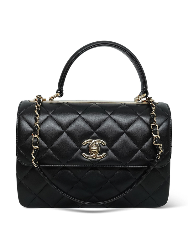 Chanel Bag Quilted Trendy CC Small Leather Gold-Tone Hardware Leather Strap (Bag)