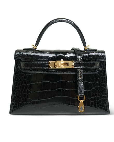 2022 Hermès Kelly Mini Black Alligator Strap Gold-Tone Hardware (Hermès Kelly Mini)