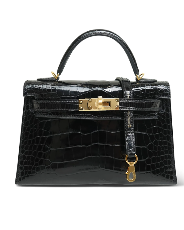 2022 Hermès Kelly Mini Black Alligator Strap Gold-Tone Hardware (Hermès Kelly Mini)