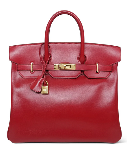 1996 Hermès Birkin Medium Red Leather Gold-Plated Hardware Leather Straps (Birkin)