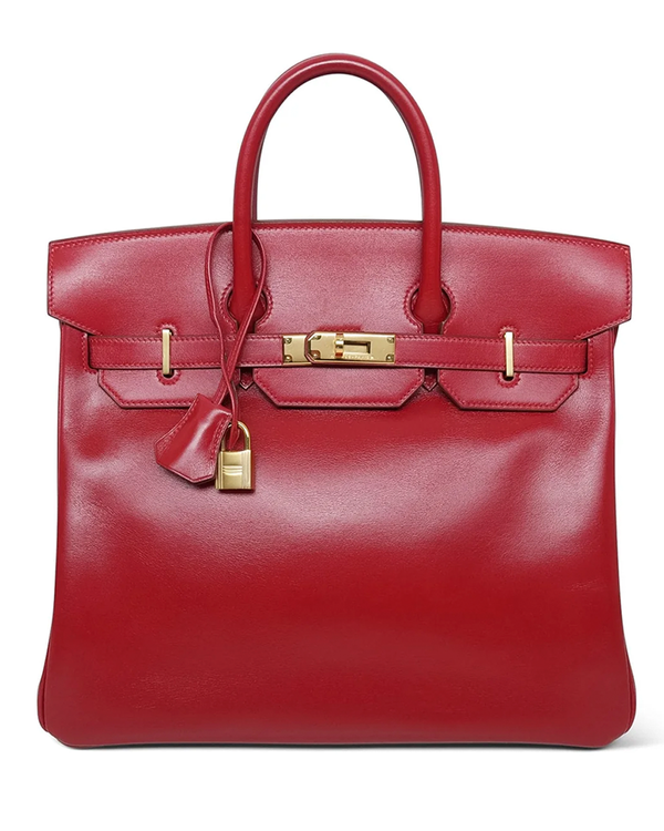 1996 Hermès Birkin Medium Red Leather Gold-Plated Hardware Leather Straps (Birkin)