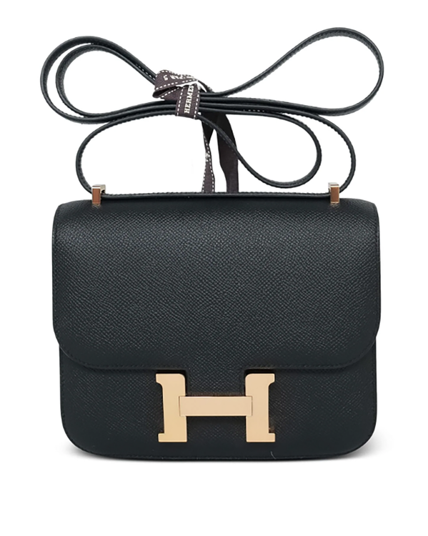 2025 Hermès Constance 18 Black Epsom Leather Gold-Tone Hardware Leather Strap (18)