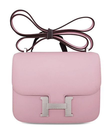 2025 Hermès Constance 18 Rose Sakura Veau Swift Brushed Palladium Plated K Stamp (Constance)