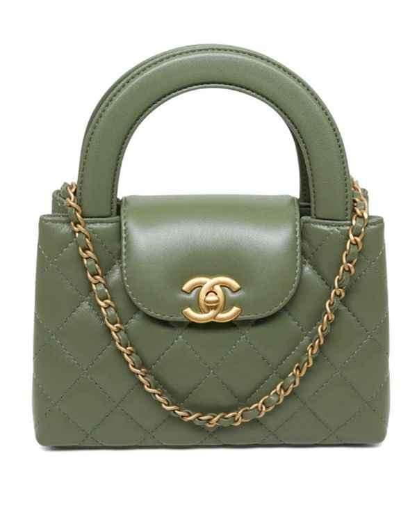 Chanel Quilted Kelly Shopper Small Leather Gold-Tone Hardware Leather Chain Strap (Bag)