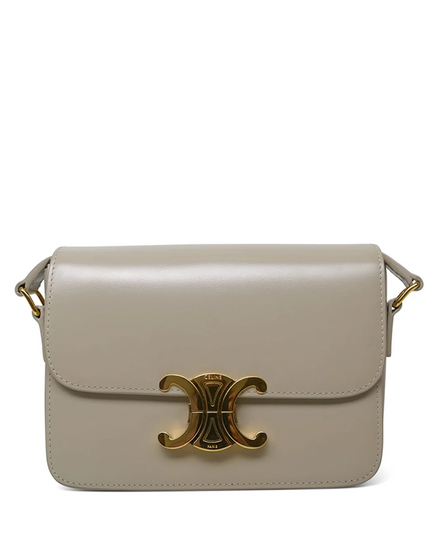 2023 Celine Bag Teen Triomphe Light Stone Shiny Calfskin Bag (Bag)