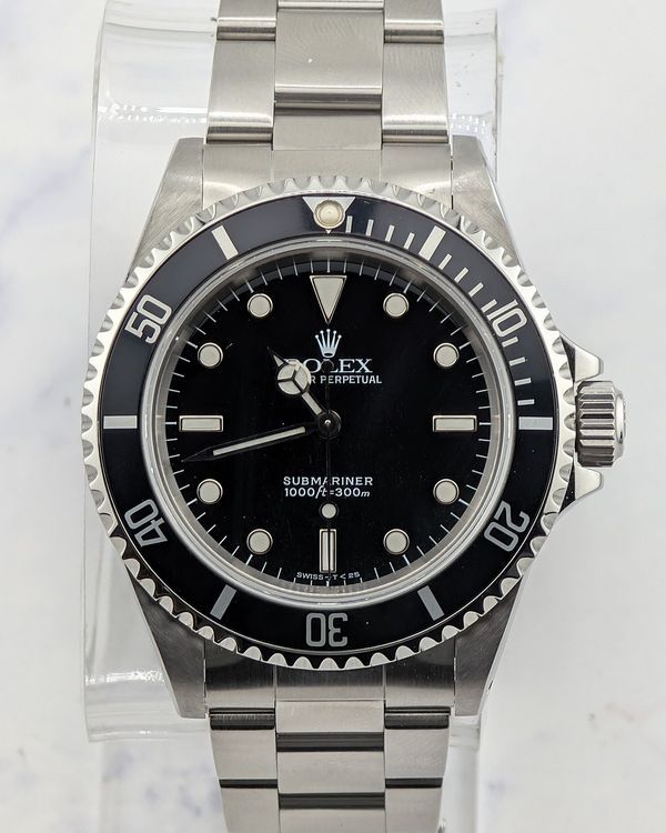 No Reserve - 1998 Rolex Submariner No-Date 40MM Black Dial Oyster Bracelet (14060)