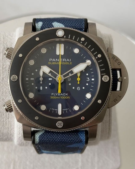 2022 Panerai Submersible Chrono Flyback Mike Horn L.E. 47MM Blue Dial Textile Strap (PAM01291)