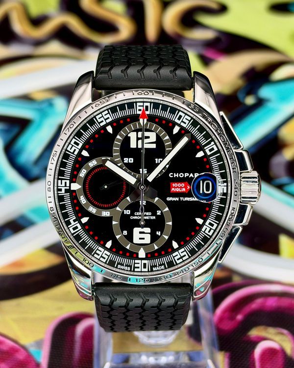 2013 Chopard Mille Miglia "Gran Turismo" 44MM Black Dial Rubber Strap (168459-3001)
