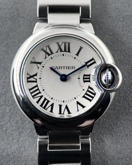 No Reserve - Cartier Ballon Bleu 28MM Quartz Silver Dial Steel Bracelet (W69010Z4)