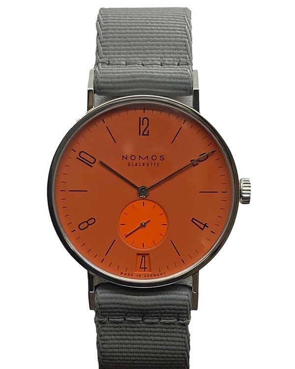 2024 NOMOS Glashutte Tangente 37.5MM Orange Dial Textile Strap (179.S13)