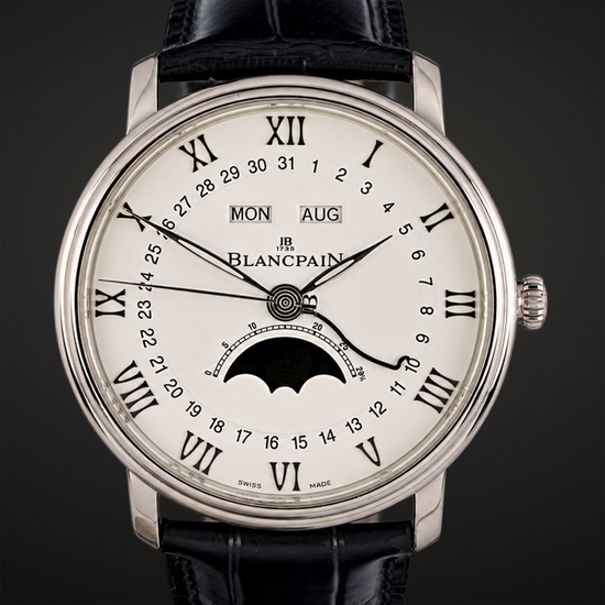 2021 Blancpain Villeret Quantième Complet Phases de Lune 40MM White Dial Leather Strap (6654-1127-55B)