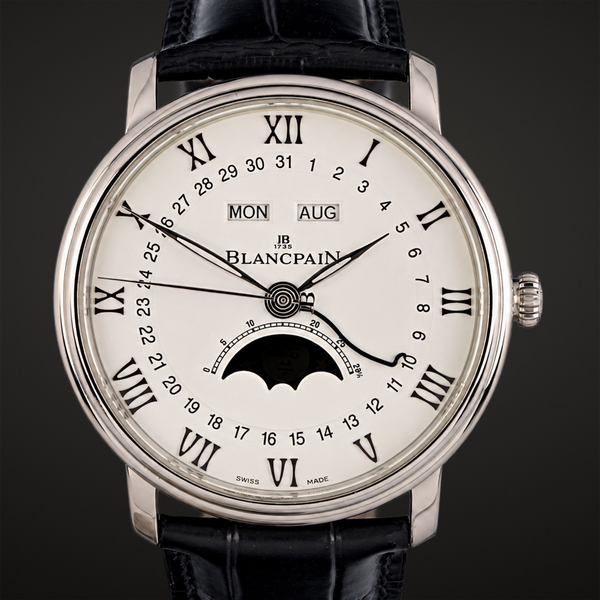 2021 Blancpain Villeret Quantième Complet Phases de Lune 40MM White Dial Leather Strap (6654-1127-55B)