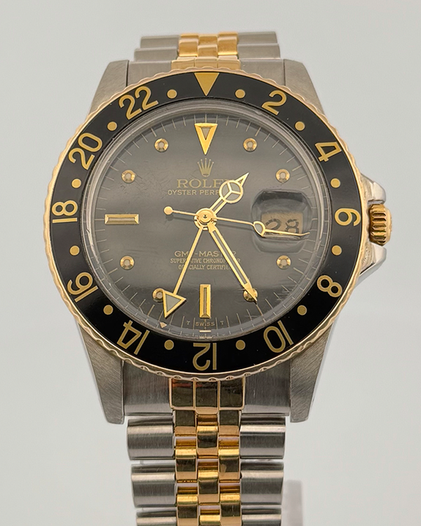 No Reserve - 1982 Rolex GMT-Master 40MM Black Dial Two-Tone Jubilee Bracelet (16753)