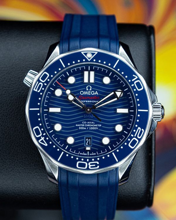 No Reserve - 2024 Omega Seamaster Diver 300M 42MM Blue Dial Rubber Strap (210.32.42.20.03.001)