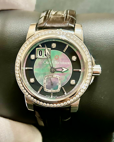 Carl F. Bucherer Patravi 38.5MM Blue Mother of Pearl Dial Leather Strap (00.10630.08.87.11)
