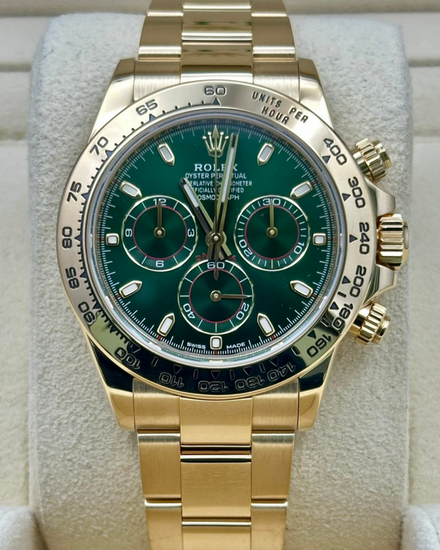 2019 Rolex Cosmograph Daytona "John Mayer" 40MM Green Dial Yellow Gold Oyster Bracelet (116508)