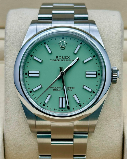 2026 Rolex Oyster Perpetual 41MM Pistachio Dial Oyster Bracelet (134300)