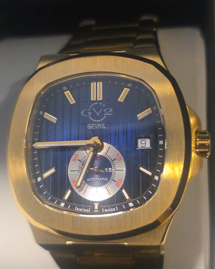 Gevril Potente 40MM Blue Dial Steel Bracelet (18302B)