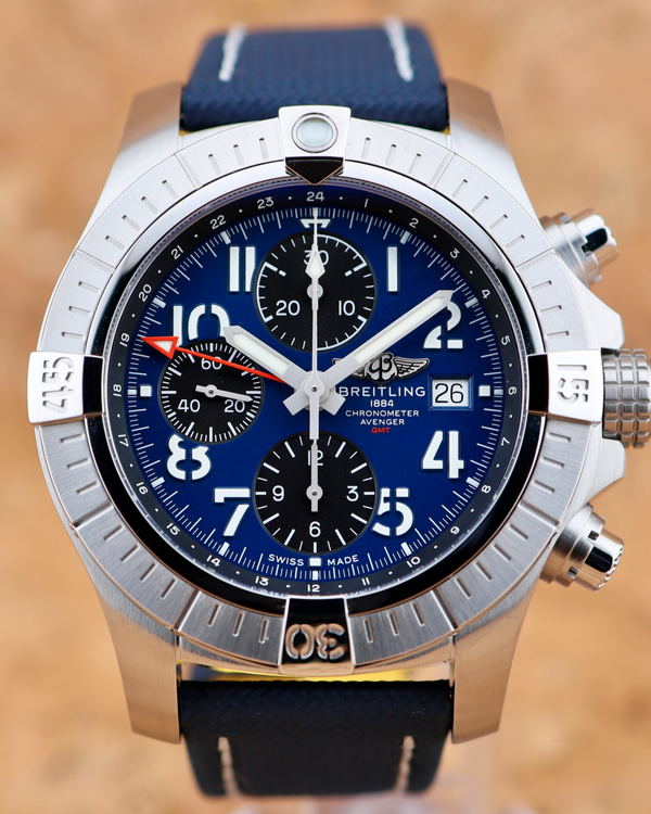 No Reserve - 2024 Breitling Avenger 45MM Blue Dial Leather Strap (A24315101C1X2)