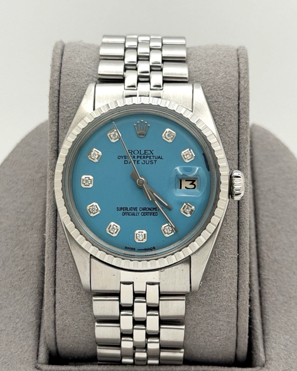 1962 Rolex Datejust 36MM Aftermarket Blue Dial Jubilee Bracelet (1603)
